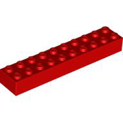 Brick 2x10 Bright Red