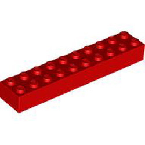 Brick 2x10 Bright Red