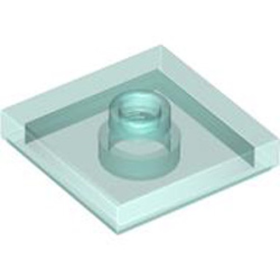 Plate 2x2 with 1 Knob Transparent Light Blue