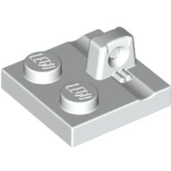 Plate 2x2 with Stump / Top with Curve in Groove White