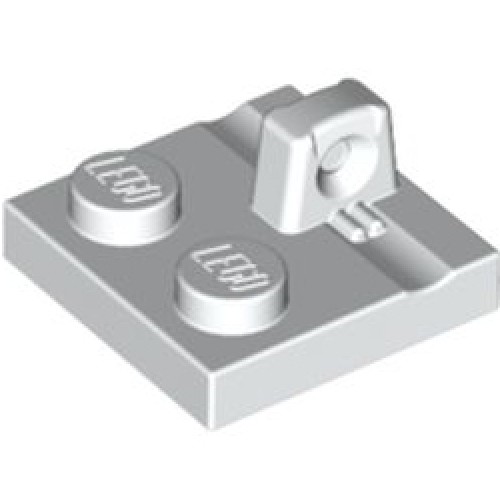 Plate 2x2 with Stump / Top with Curve in Groove White