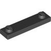 Plate 1x4 with 2 Knobs with Underside 3 Studs Black