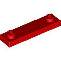 Plate 1x4 with 2 Knobs with Underside 3 Studs Bright Red Plate 1x4 with 2 Knobs with Underside 3 Studs Bright Red