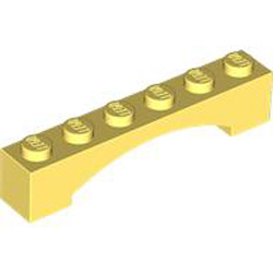 Brick 1x6 with Inside Bow Cool Yellow