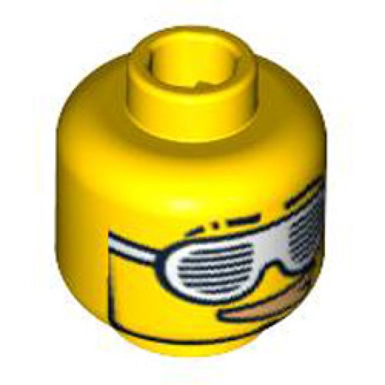 Minifigure Head with Slotted Sunglasses Bright Yellow