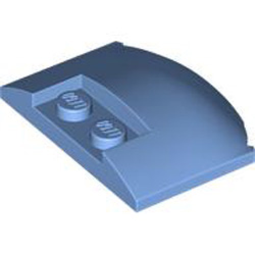 Plate with Bow 3x4x2/3 with Knobs Medium Blue