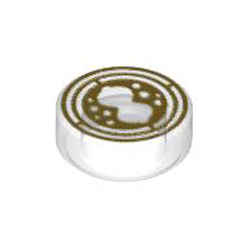 Flat Tile 1x1 Round Number 192 Transparent White