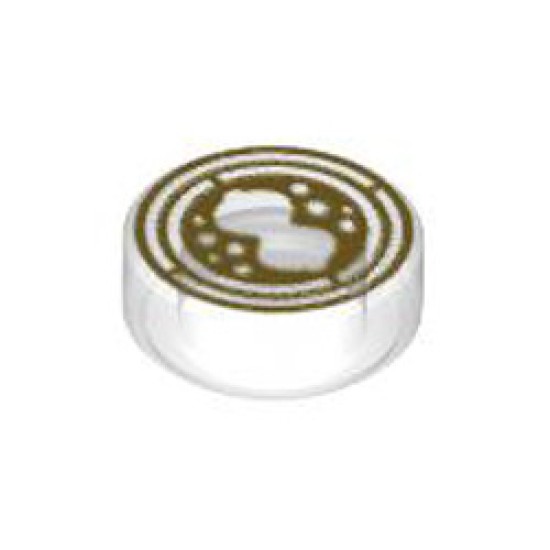 Flat Tile 1x1 Round Number 192 Transparent White