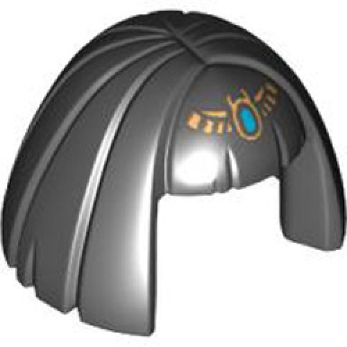 Smooth Hair with Egyptian Queen Gold Pattern Black