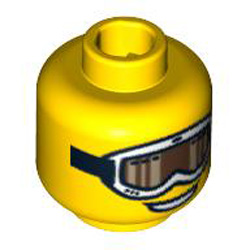 Mini Head with Snowboarder Guy Design Bright Yellow