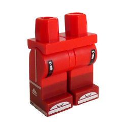 Legs with zipped Pockets and Dark Red Boots Bright Red