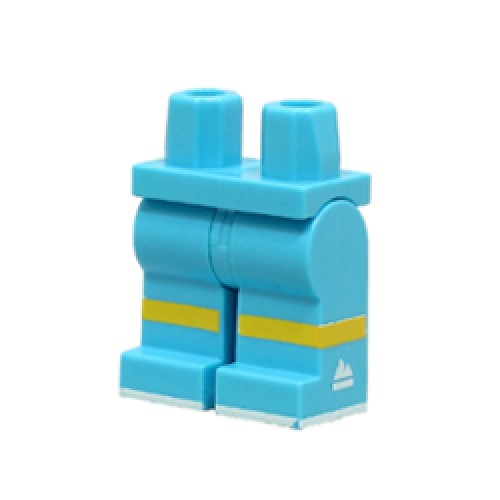 Hips and Legs with Yellow Stripe and Logo on Both Legs Medium Azur