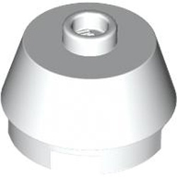2x2 Round Slope Brick with Knob White 2x2 Round Slope Brick with Knob White