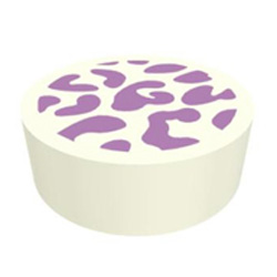 Flat Tile 1x1 Round Number 135 with Lavender Splotches White Flat Tile 1x1 Round Number 135 with Lavender Splotches White
