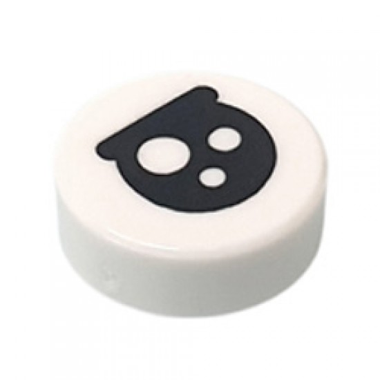 Flat Tile 1x1 Round with Partially Closed Eye with Straight Eyelid White