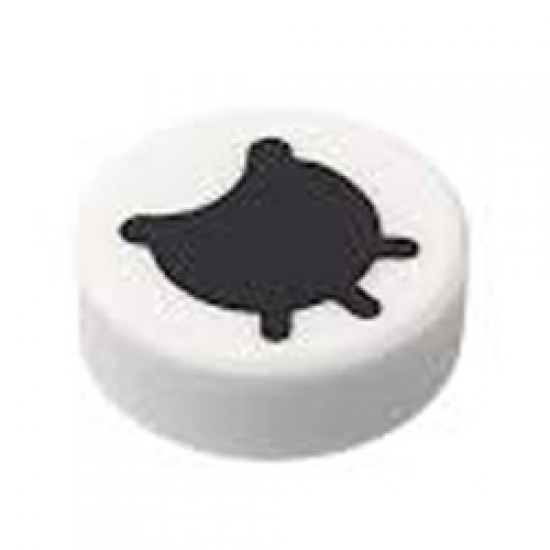 Flat Tile 1x1 Round with Partially Closed Eye with Eyelid White