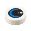 Flat Tile 1x1 Round with Eye Lens White