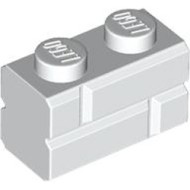 Profile Brick 1x2 Single Grove White