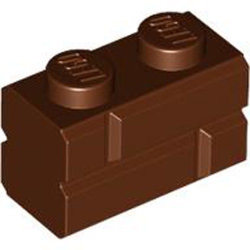 Profile Brick 1x2 Single Grove Reddish Brown