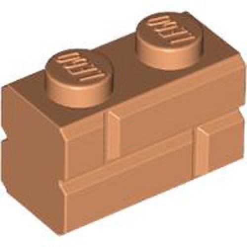 Profile Brick 1x2 Single Grove Nougat
