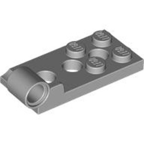Hinge Plate Bottom 2x4 with 3 x 4.85 Diameter Holes Medium Stone Grey