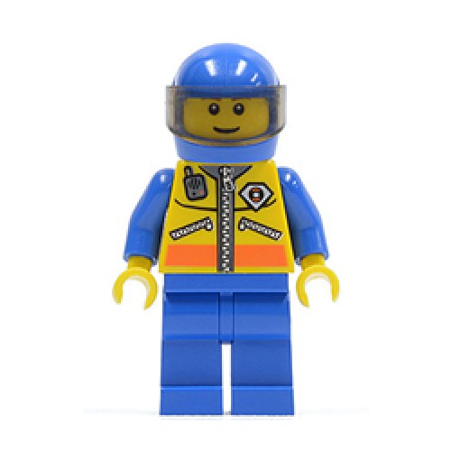 City Coast Guard Helicopter Pilot 1 in Bright Yellow Jacket Minifigure