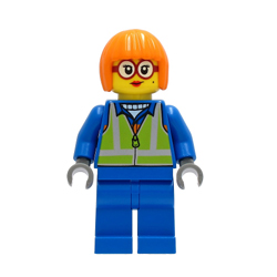 Shirley Keeper in Blue Jacket and Safety Vest Minifigure