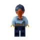 Female City Police Officer with Light Royal Blue Shirt with Badge and Radio and Dark Orange Ponytail Minifigure