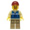 Male Wildlife Rescue Worker with Dark Red Cap Minifigure