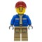 Female Wildlife Rescue Explorer with Dark Red Cap and Cool Yellow Hair Minifigure