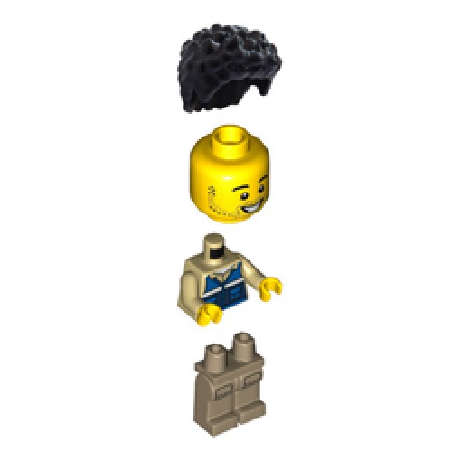 Male Wildlife Rescue Worker with 'RESCUE' Pattern Minifigure