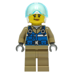 Female Wildlife Rescue Pilot with Smirk Face Minifigure