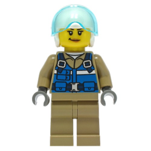 Female Wildlife Rescue Pilot with Smirk Face Minifigure