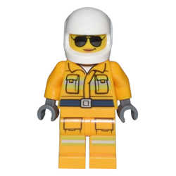 Fire Helicopter Pilot with Sunglasses Minifigure
