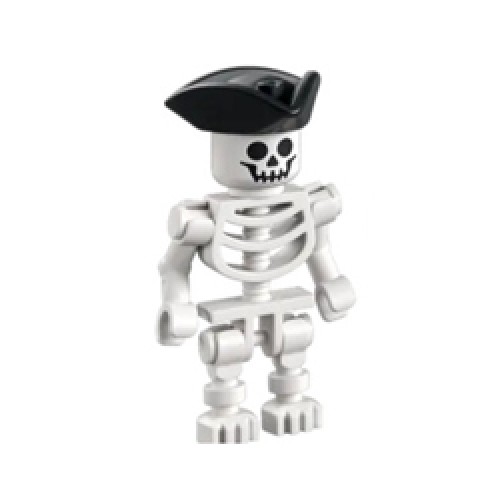 Skeleton with Black Pirate Tricorne Minifigure