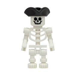 Skeleton with Black Pirate Tricorne Minifigure