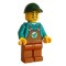 Male Gardener -with Dark Orange Overalls and Earth Green Cap Minifigure
