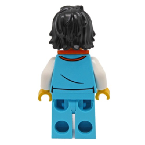 Male Arctic Explorer with Stethoscope and Bright Orange Life Jacket Minifigure