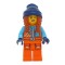 Female Arctic Explorer with Orange Jacket and Dark Orange Braids Minifigure