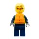 Male Police Officer with Vibrant Yellow Safety Vest and Bright Orange Life Jacket Minifigure Male Police Officer with Vibrant Yellow Safety Vest and Bright Orange Life Jacket Minifigure