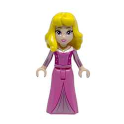 Aurora with Bright Purple Dress and Metallic Pink Sleeves Minifigure