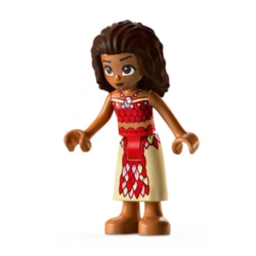 Moana with Dark Red and Red Strapless Top Minifigure