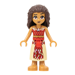 Moana with Dark Red and Red Strapless Top Minifigure