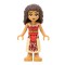Moana with Dark Red and Red Strapless Top Minifigure