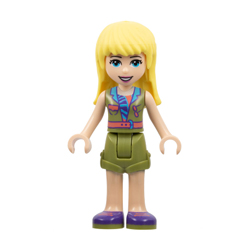 Friends Stephanie in Olive Green Shorts and Top Minifigure