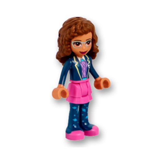 Olivia with Bright Purple Skirt and Earth Blue Jacket Minifigure