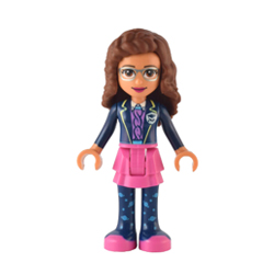 Olivia with Bright Purple Skirt and Earth Blue Jacket Minifigure