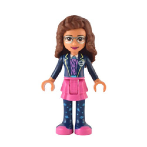 Olivia with Bright Purple Skirt and Earth Blue Jacket Minifigure