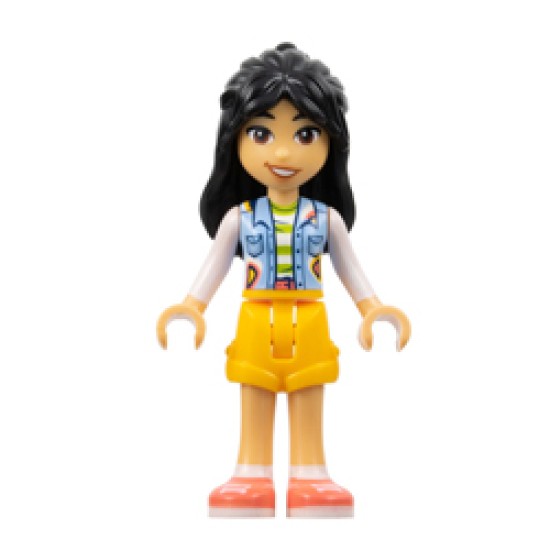 Liann with Light Royal Blue Vest and Flame Yellowish Orange Shorts Minifigure
