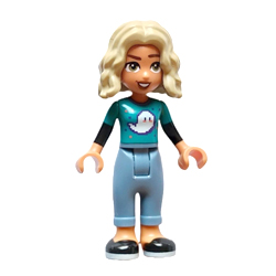 Nova with Bright Bluish Green Shirt and Sand Blue Trousers Minifigure Nova with Bright Bluish Green Shirt and Sand Blue Trousers Minifigure